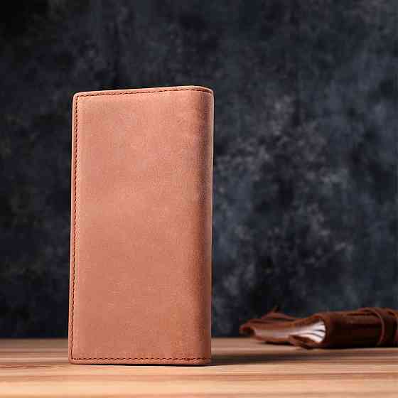 Гаманець унісекс у вінтажній натуральній шкірі 22853 Vintage Рудий Київ