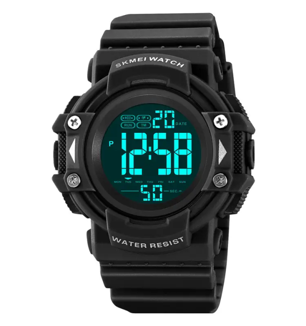 Годинник чоловічий спортивний наручний Skmei 2195 (Чорний з чорним циферблатом) Київ - фото 3