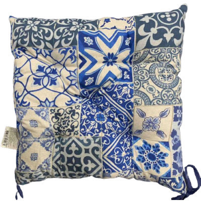 Подушка на стул Прованс Фреска синяя 40х40 см (028337) Винница - изображение 1