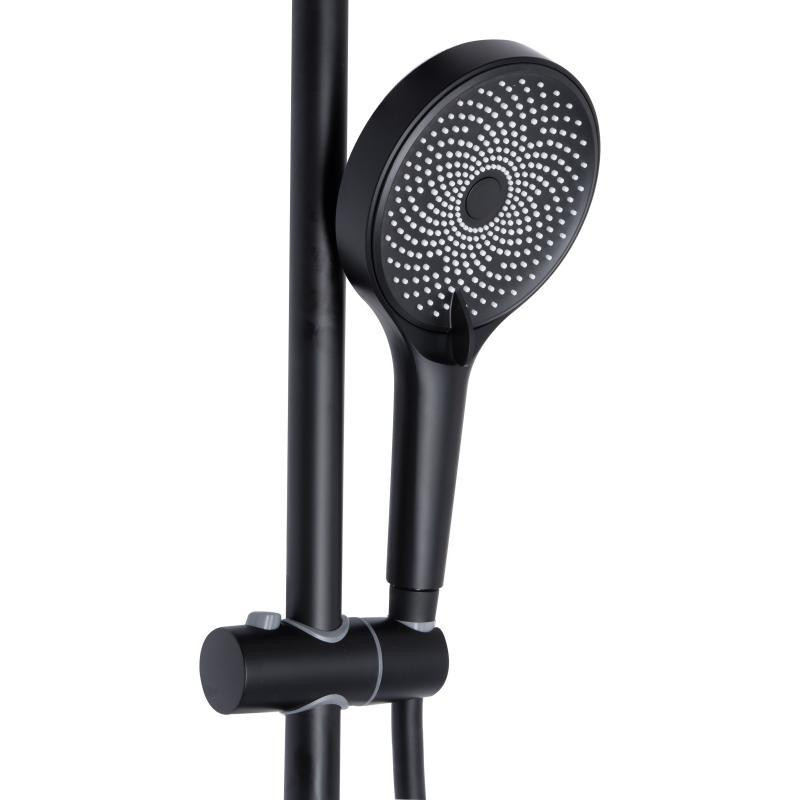 Душевая система из латуни Qtap Slavonice на три потребителя (с изливом) QTSLA111BLM45906 Black Matt Харьков - изображение 4