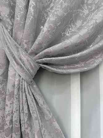 Комплект готових штор VR-Textil Льон мармур Royal Touch № 2007ш Світло-сірий 130х270 см 2 шт (33-1305) Київ