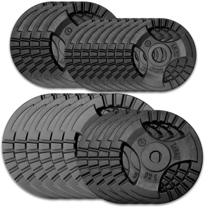 Тренажер Kawmet Zestaw Obciążeń Żeliwnych 100 Kg (30,5 Mm) - 6X10 Kg, 4X5 4X2,5 8X1,25 Киев - изображение 1