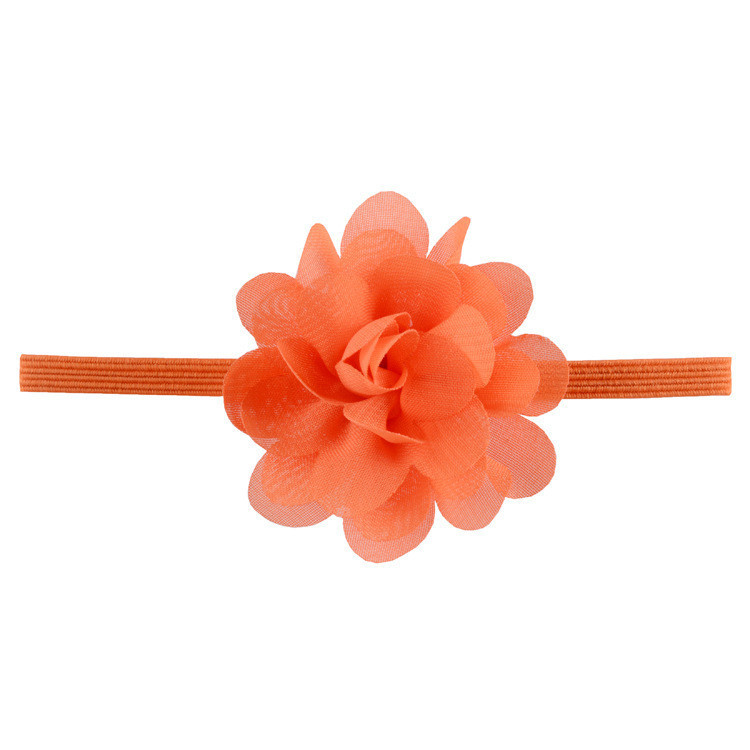 Детская повязка на голову с шифоновым цветком one size оранжевый Киев - изображение 1