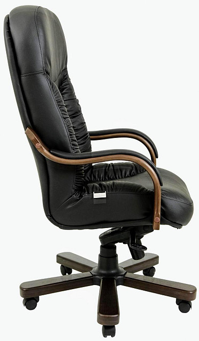 Офісне Крісло Керівника Richman Bufford Шкіра Комбо Wood Lux Горіх М1 Tilt Чорний Дніпро - фото 3