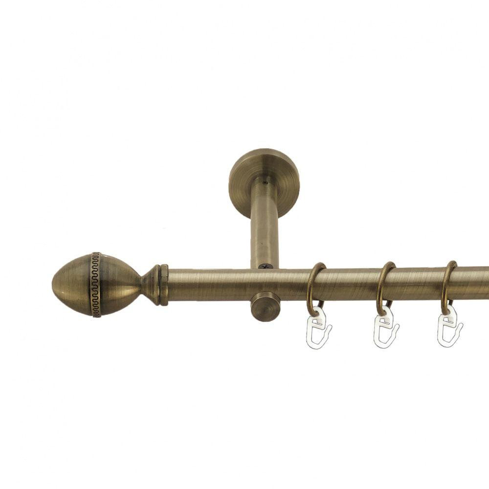 Карниз Orvit Фарже металевий однорядний циліндр+профіль (16 см) гладка труба кільце металеве Антик 19 мм 160 см (3999072) Львів - фото 1