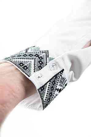 Вишиванка чоловіча,  лляна, біла льон Юра Одяг, топ Київ