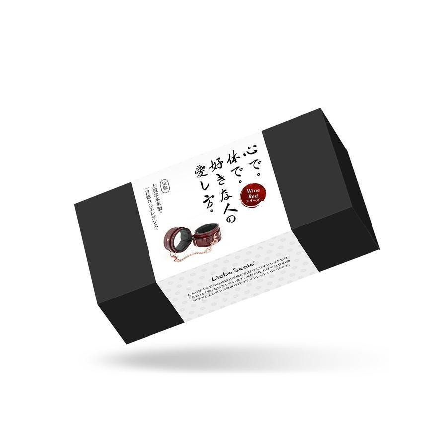 Шкіряні поножі Liebe Seele Wine Red Ankle Cuffs, знімний ланцюжок-кріплення Sex Aura Київ - фото 10