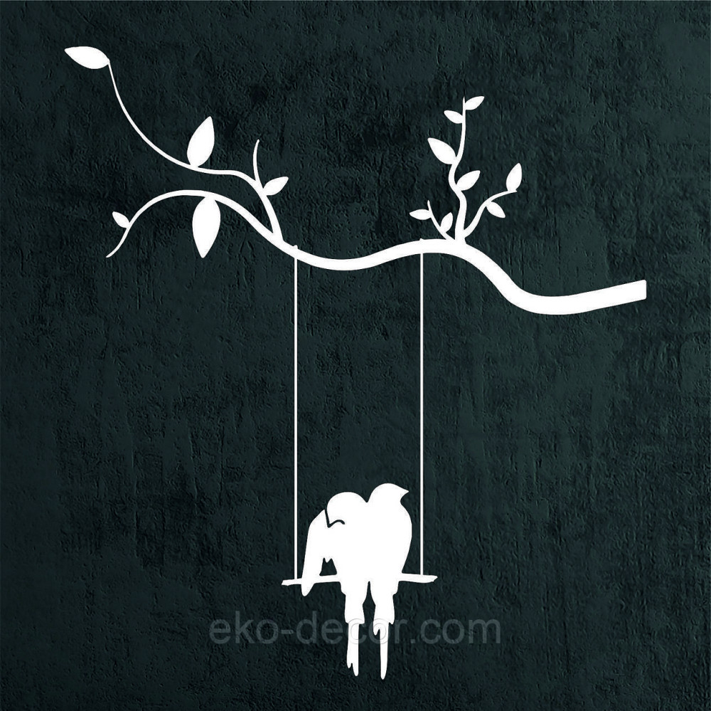 Декоративное настенное Панно «Птички на качеле», Декор на стену 70*64 см, Белый Киев - изображение 3