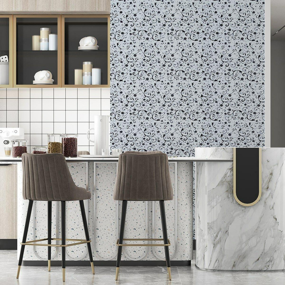 Самоклеющаяся пленка 0,45х10м х 0,07мм Белые вензеля (10175) SW-00000828 Днепр - изображение 6