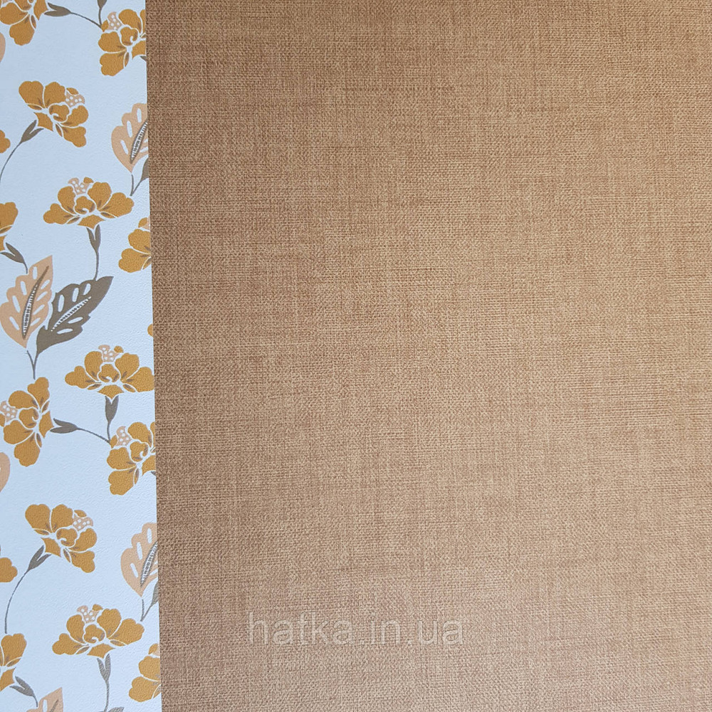 Шпалери вінілові на флізелін Caselio Mystery 0.53х10 м гладкі однотонні жовто-коричневі Київ - фото 1
