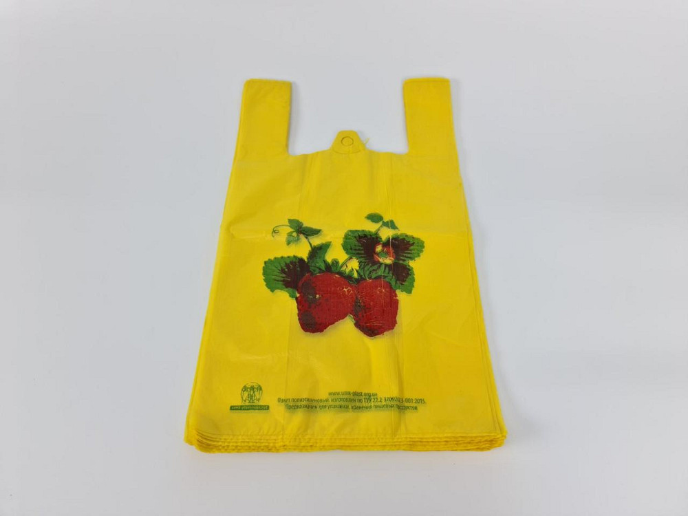 Пакет майка полиэтиленовая (тип FA) 30*55*2*22 Клубника 40 мкр 9.5 кг (100 шт) Харьков - изображение 4