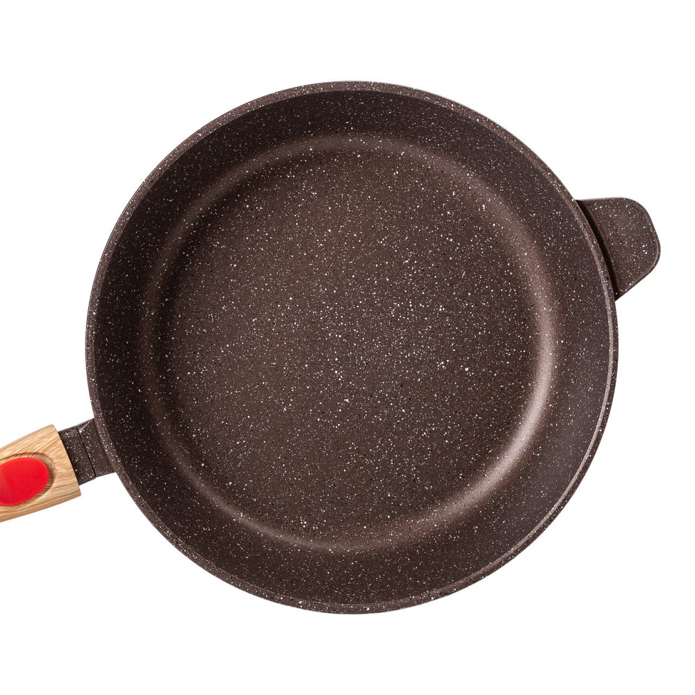 Сковорода алюмінієва 3.5 літра глибока зі скляною кришкою Ø 28 см кавова MGC HP-4-465CO Київ - фото 2