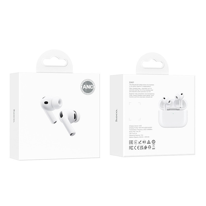 Бездротові навушники HOCO EW97 True wireless ANC noise reduction BT headset White Одеса - фото 2