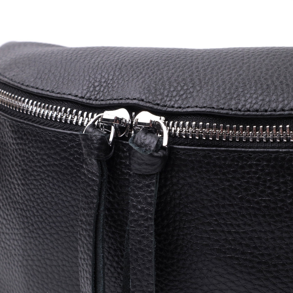 Шкіряна сумка для жінок у класичному кольорі через плече з міні гаманцем Vintage 22666 Чорна Київ - фото 7