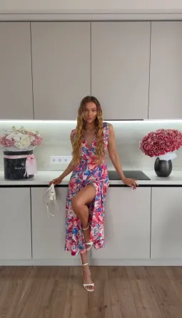 Жіноча сукня міді з квітковим принтом Одеса