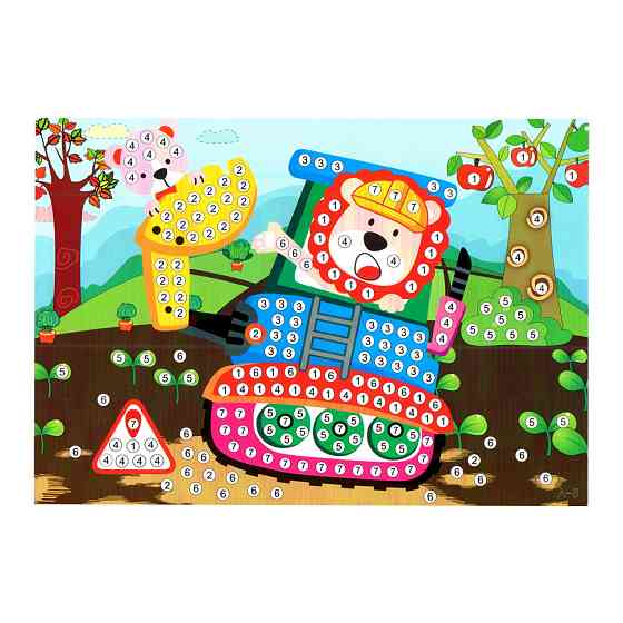 Дитяча мозаїка за номерами "Будівельники" 13-127-10 різнокольорові камінчики Вінниця