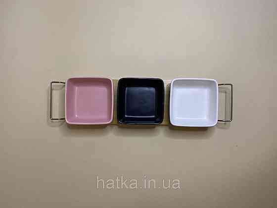 Менажниці на бамбуковій підставці Colored 4пр/наб 35*9см Київ