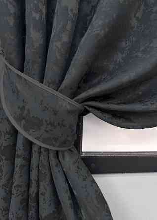 Комплект коротких штор VR-Textil Льон мармур Pavliani ХО № 1262ш Графітовий 130х170 см 2 шт (35-0204) Київ