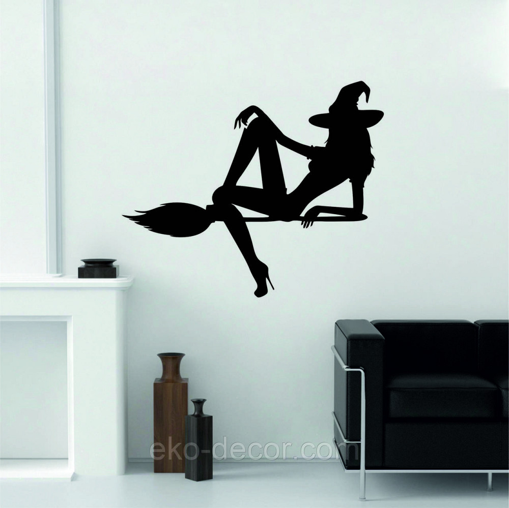 Декоративне настінне Панно «Відьма на мітлі», Декор на стіну 90*74 см, Чорний Київ - фото 9