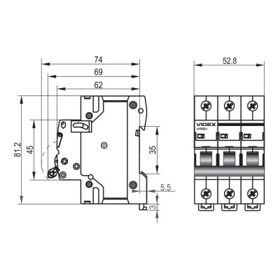Автоматичний вимикач Videx_ RS6 RESIST 1п 16А 6кА С (VF-RS6-AV1C16) Вінниця - фото 4