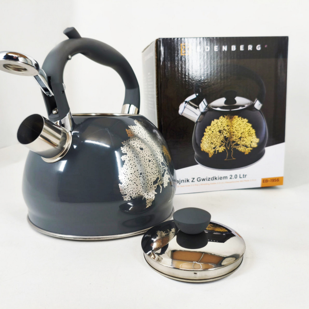 Чайники зі свистком наплитні Edenberg, Стильний чайник з нержавіючої сталі зі свистком CP-96 Івано-Франківськ - фото 2