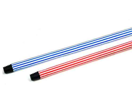 Ручка для швабры, прорезиненная, красно белая 120REZ-R-RO ТМ Metalstick Киев
