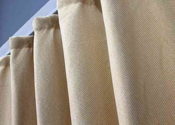 Комплект коротких штор VR-Textil Льон-блекаут Льон Мішковина № 1162ш Бежевий 130х170см 2 шт (35-0097) Київ