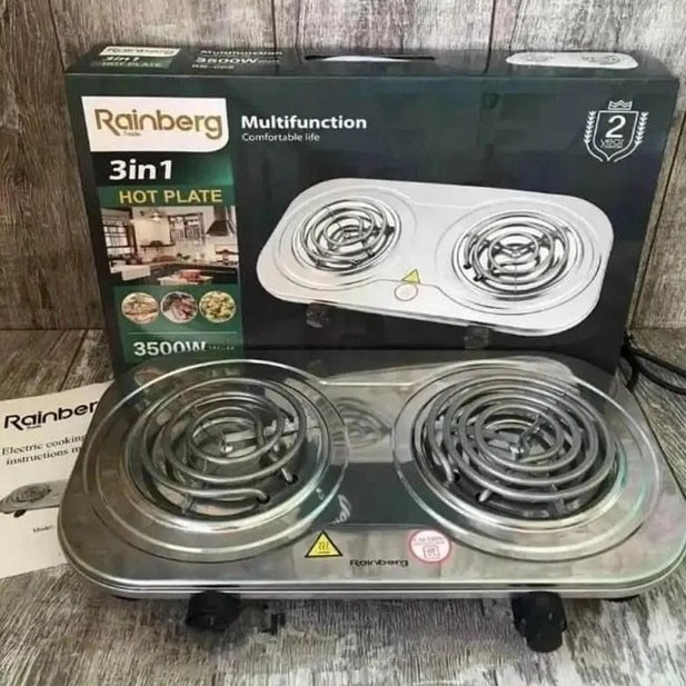 Настільна електроплита Rainberg, Електроплита 2 конфорки, Міні-плита для дому Комфорочна PW-27 Львів - фото 2