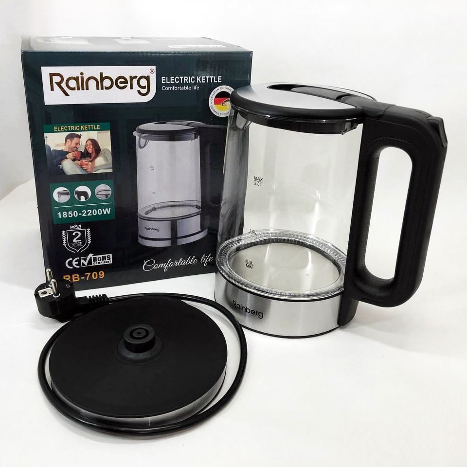Електрочайник з підсвічуванням для кип'ятіння Rainberg, Електрочайник якісний з підсвічуванням BF-98 Івано-Франківськ - фото 7