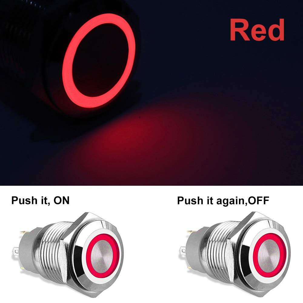 Возвратная кнопка 22мм с красным LED 9-24В Киев - изображение 1