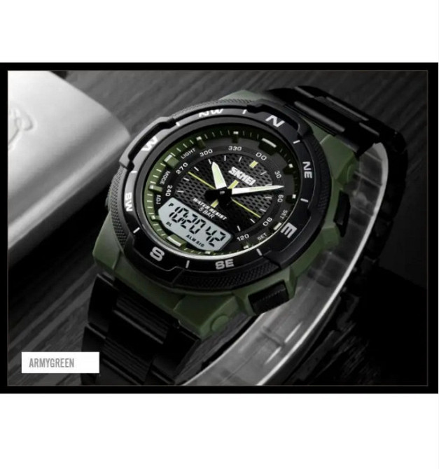 Мужские часы  Skmei 1370 Marshal Зеленые Винница - изображение 4