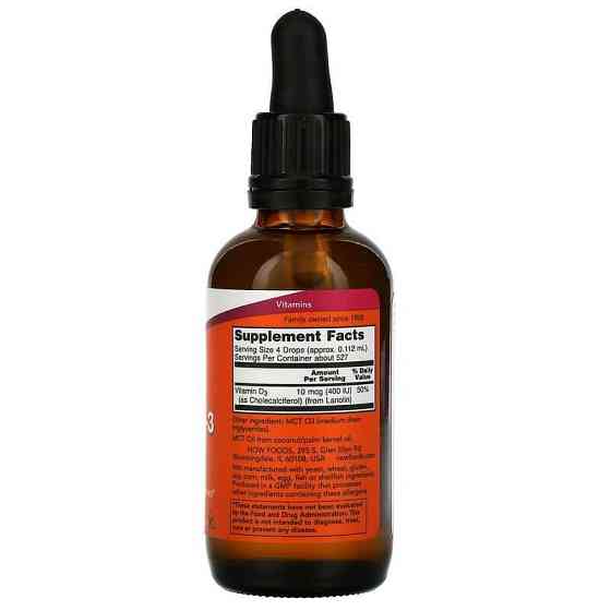 Витамин Д3 жидкий Now Foods Liquid Vitamin D-3 10 мкг (400 МЕ) 59 мл Киев