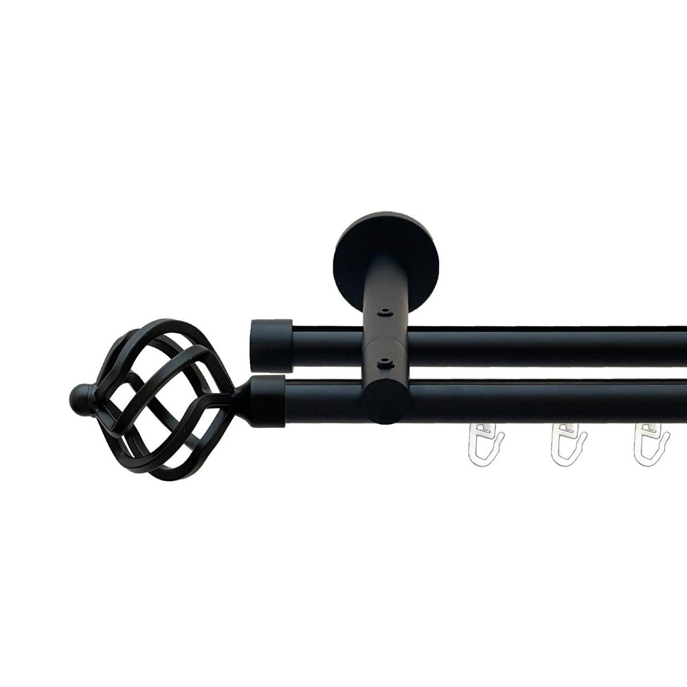 Карниз Orvit Ажур металевий дворядний реверсивний профільна труба  Чорний Оксамит 19\19 мм 200 см (00-00026731) Львів - фото 1