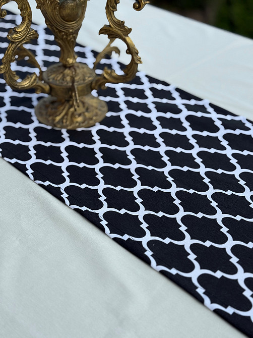 Ecotton Ранер доріжка Ecotton DUCK 45x170 см для обіднього столу водовідштовхувальна чорно-біло Коломия - фото 2