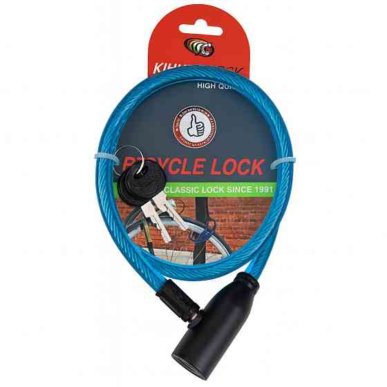Замок велосипедний KIHUU LOCK 801, 8*65 тросовий, 2 ключі. Колір: синій NY-51 Київ