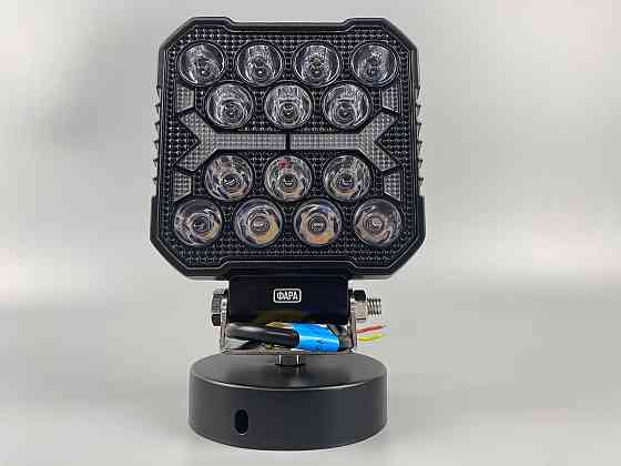 Фара LED квадратна 16 Led chip 12/24V. Широкий промінь + DRL світло (жовта горизонт лінія), світло 6500К, IP67 Мукачево