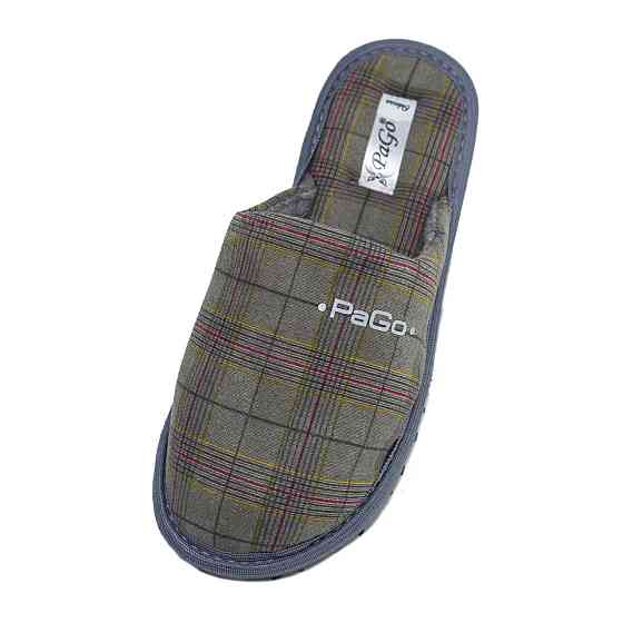 Хатні капці закриті тм "PaGo" Шотландська карта сірий підліток для хлопчика Одеса