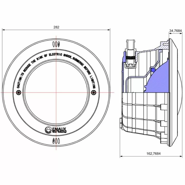 Корпус прожекторов для бассейнов Emaux PAR56 NP300-S (без лампы) S/S накладка. латунные вставки Киев - изображение 10
