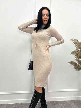 Жіноче плаття-гольф в рубчик "Marie" оптом | Батал Капучіно, 50-52 Київ