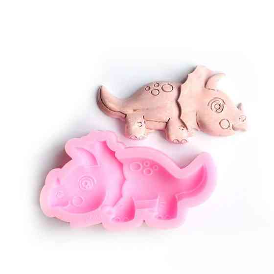 Молд силиконовый Динозавр 42 на 77 мм розовый Киев