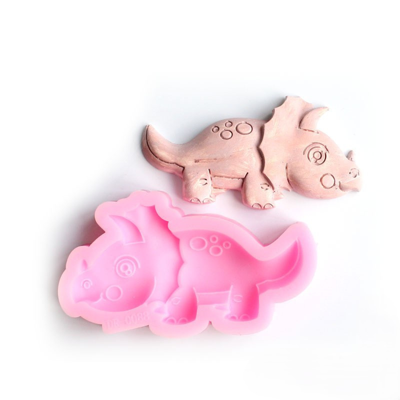 Молд силиконовый Динозавр 42 на 77 мм розовый Киев - изображение 1