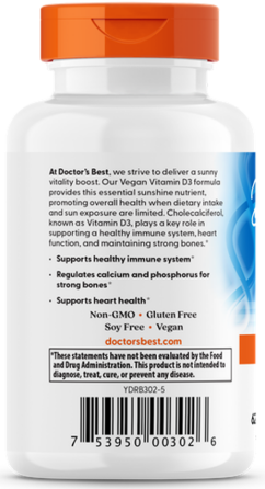 Вітамін Д3 (2500 МО) веган Doctors Best Vitamin D3 60 капс Київ
