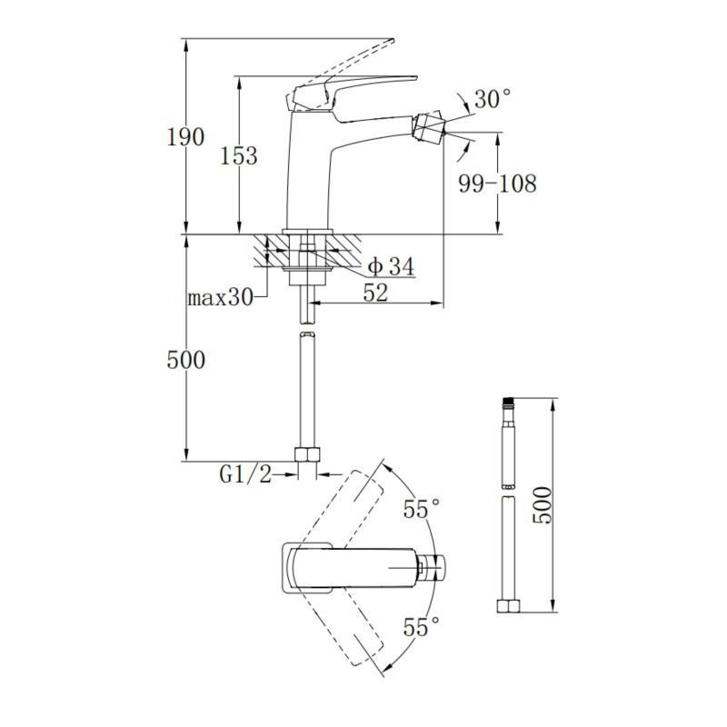 Смеситель для биде из латуни Qtap Tern QTTER255CRM47589 Chrome Харьков - изображение 2