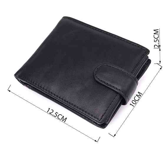 Вместительный мужской бумажник из натуральной кожи Vintage sale_15102 Черный Киев