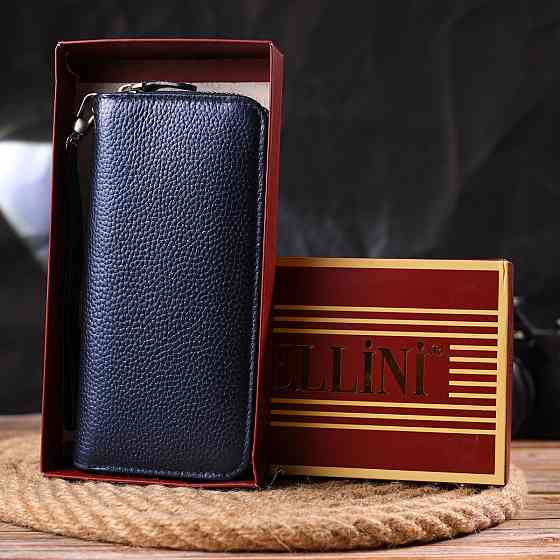 Превосходный кошелек с отливом для женщин из натуральной кожи флотар CANPELLINI 21616 Синий Киев