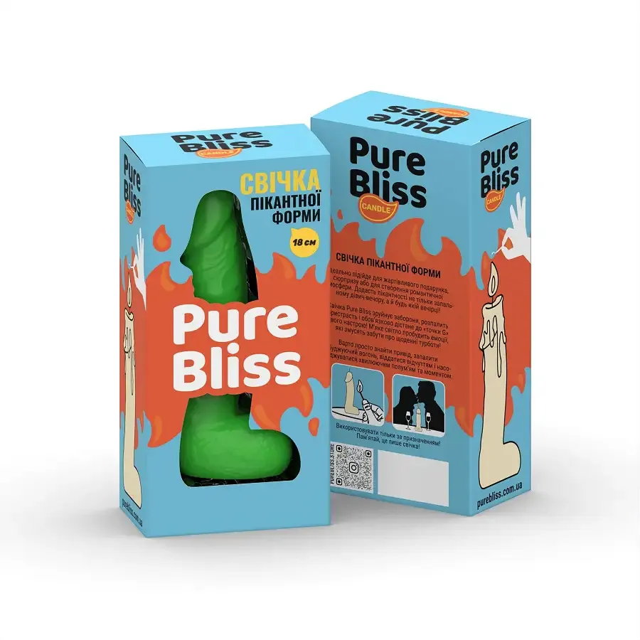 Свічка у вигляді члена Pure Bliss BIG Green 18 см Львов - изображение 7