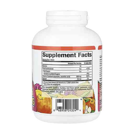 Вітамін C Natural Factors Vitamin C 500 mg 90 жов вафлі персик маракуя та манго Київ