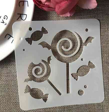 Трафарет на Хэллоуин конфеты 13 на 13 см серый Киев