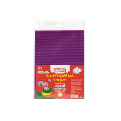 Кольоровий картон Maxi A4 Гофрокартон металізований 21х29,7 см фіолетовий (MX61906) Вінниця - фото 1