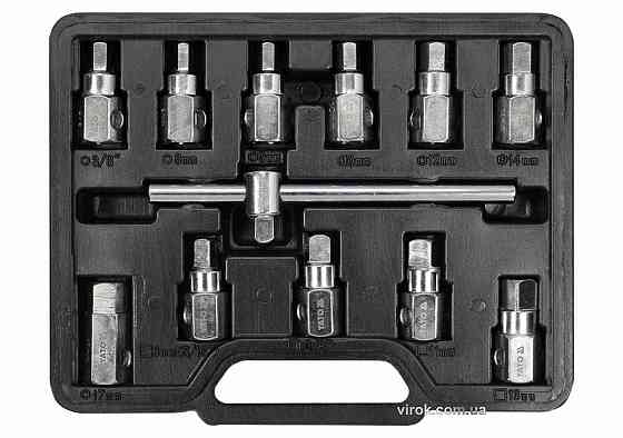 Набір ключів для зливної пробки масляного піддону YATO : квадрат- 3/8", 12 шт. [10/20] Одеса